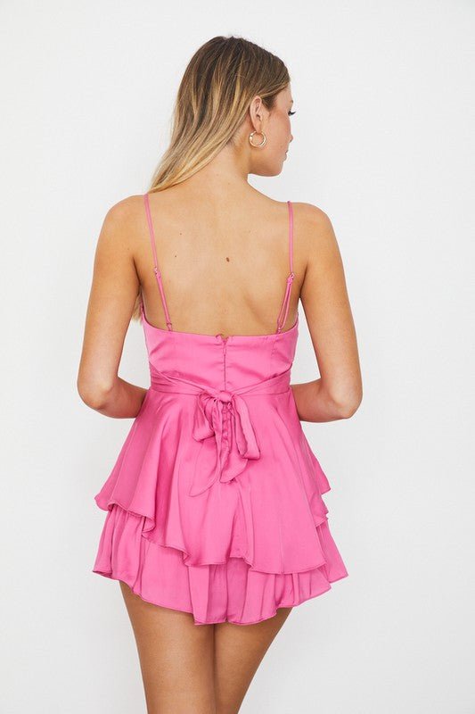 Double Ruched Cami Mini Dress - PROMPARTY