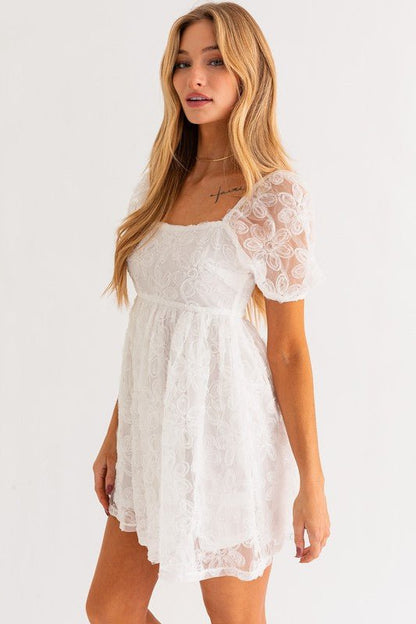 Fairfax Floral Babydoll Dress - PROMPARTY