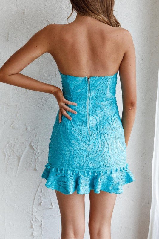 Lace Crochet Mini Dress - PROMPARTY