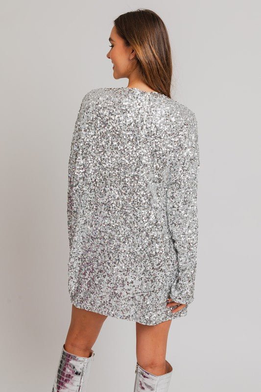 Long Sleeve Sequin Mini Dress - PROMPARTY