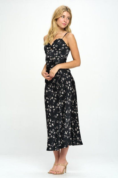 Satin Floral Maxi Dress - PROMPARTY