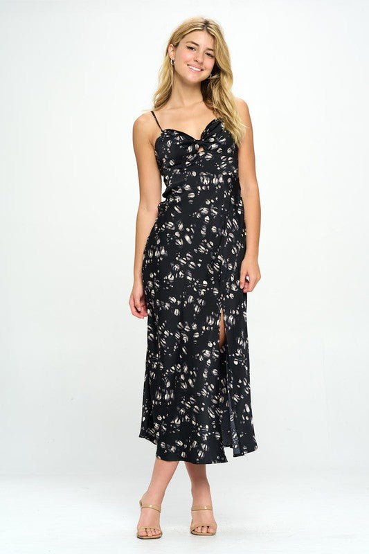 Satin Floral Maxi Dress - PROMPARTY