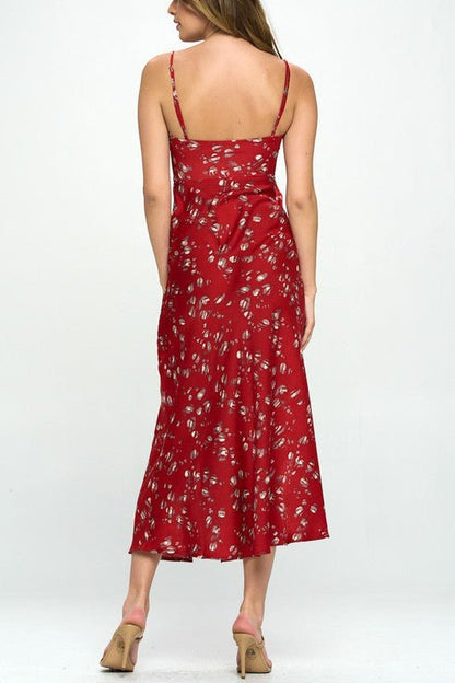 Satin Floral Maxi Dress - PROMPARTY