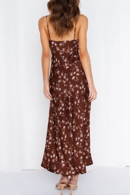 Satin Floral Maxi Dress - PROMPARTY